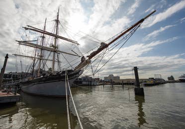 1877 Tall Ship Elissa near Galveston Beach Resort.