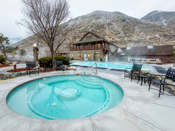 Hot springs tub at David Walley's Resort in Genoa, Nevada.