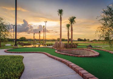 Outdoor mini golf course at Orlando Breeze Resort near Orlando, Florida.