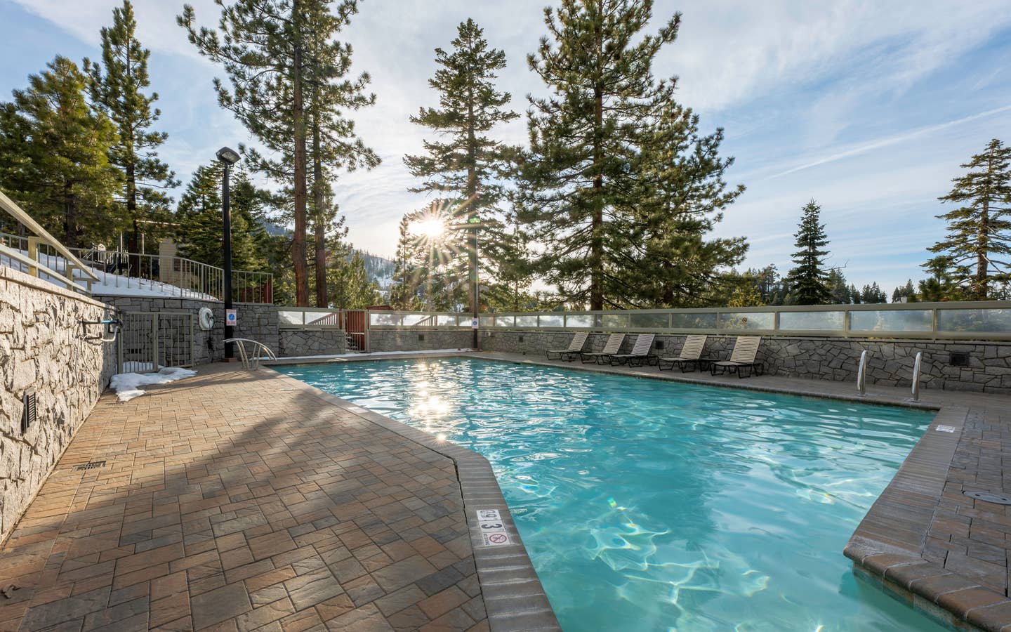 Outdoor pool at Tahoe Ridge Resort in Stateline, Nevada.