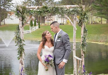 Bride and groom getting married.