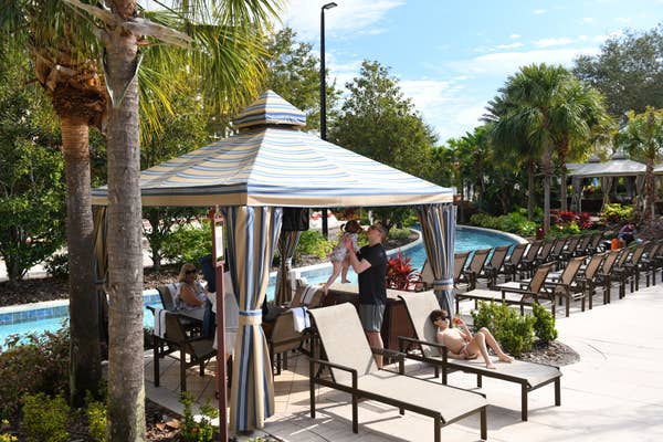 Cabana by the lazy river at Orange Lake Resort near Orlando, Florida