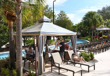 Cabana by the lazy river at Orange Lake Resort near Orlando, Florida