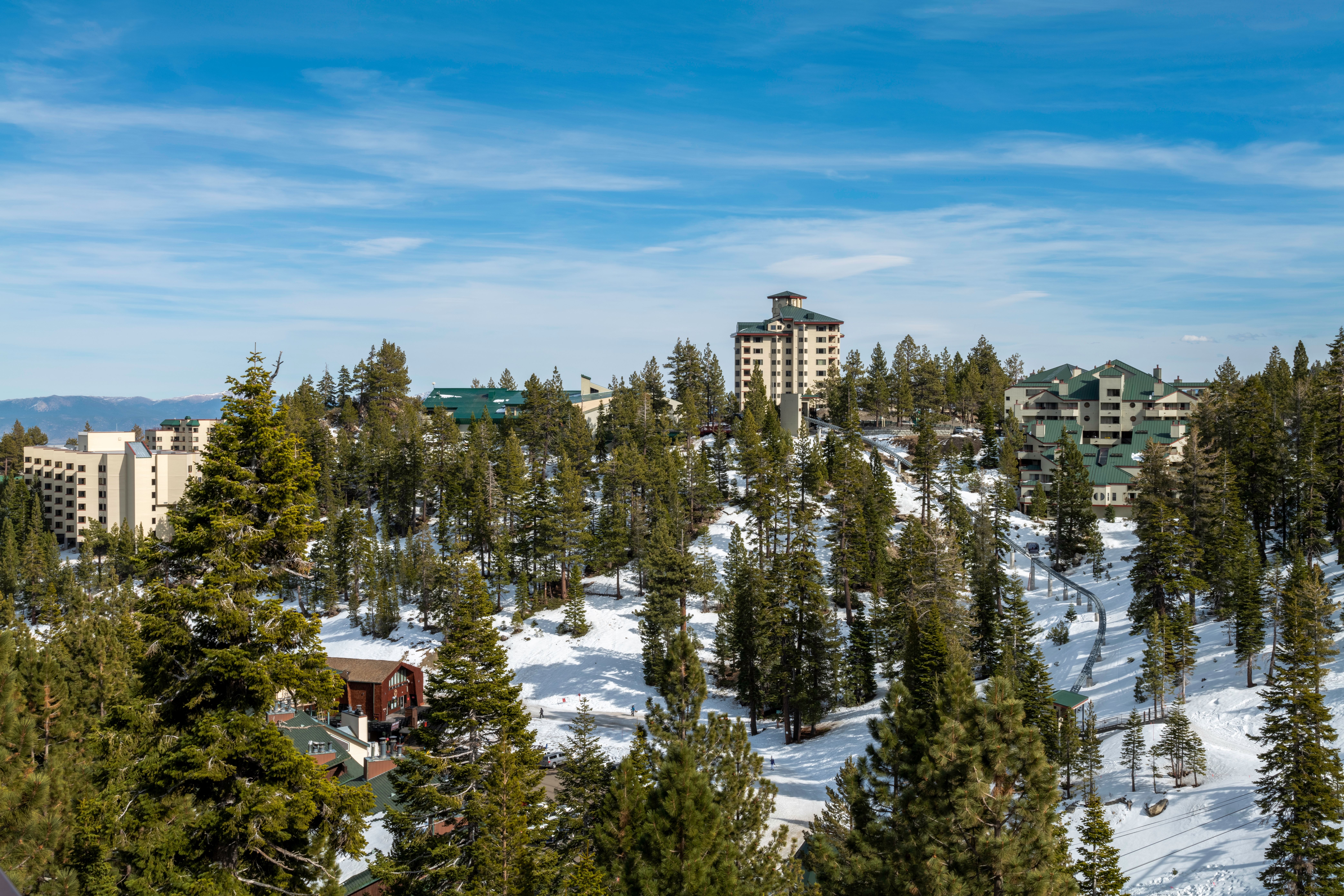 Aerial view of Tahoe Ridge Resort in Stateline, Nevada.