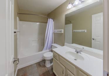 Bathroom in a two-bedroom villa at Villages Resort