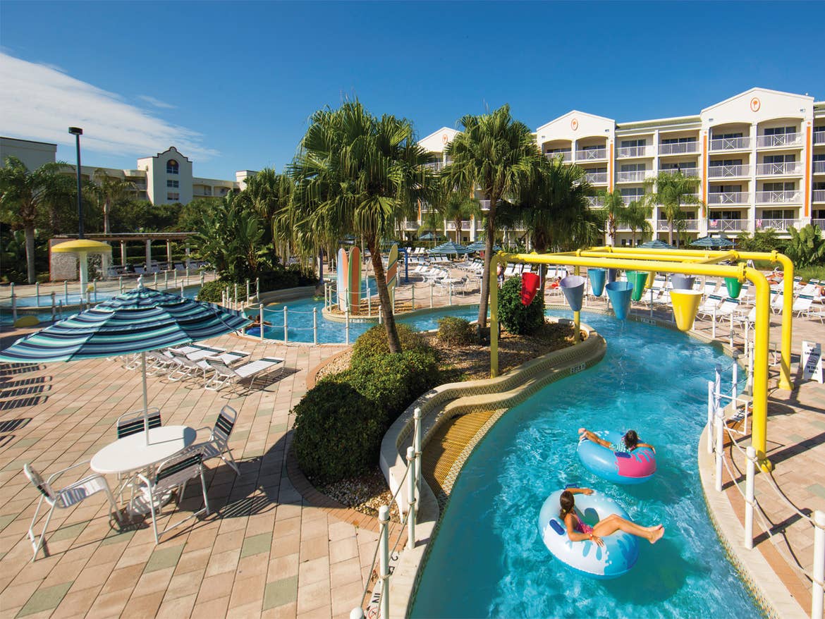 Outdoor lazy river at Cape Canaveral Beach Resort.