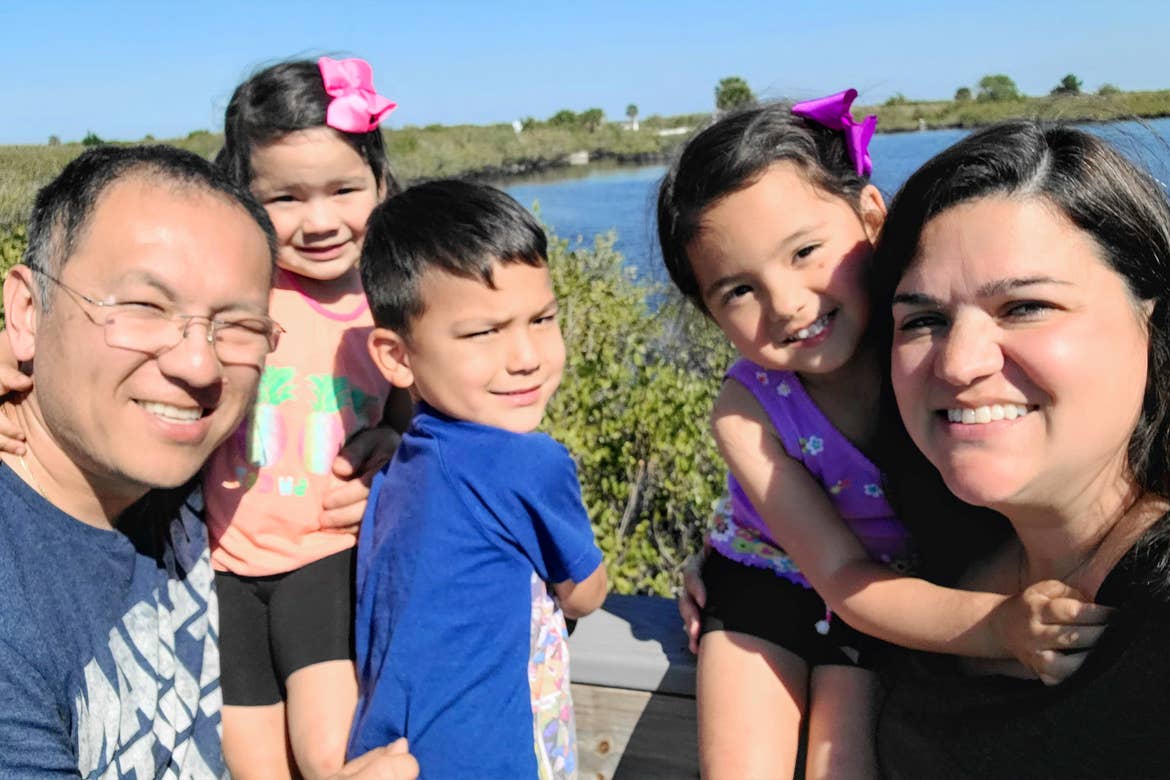 Family picture on the water
