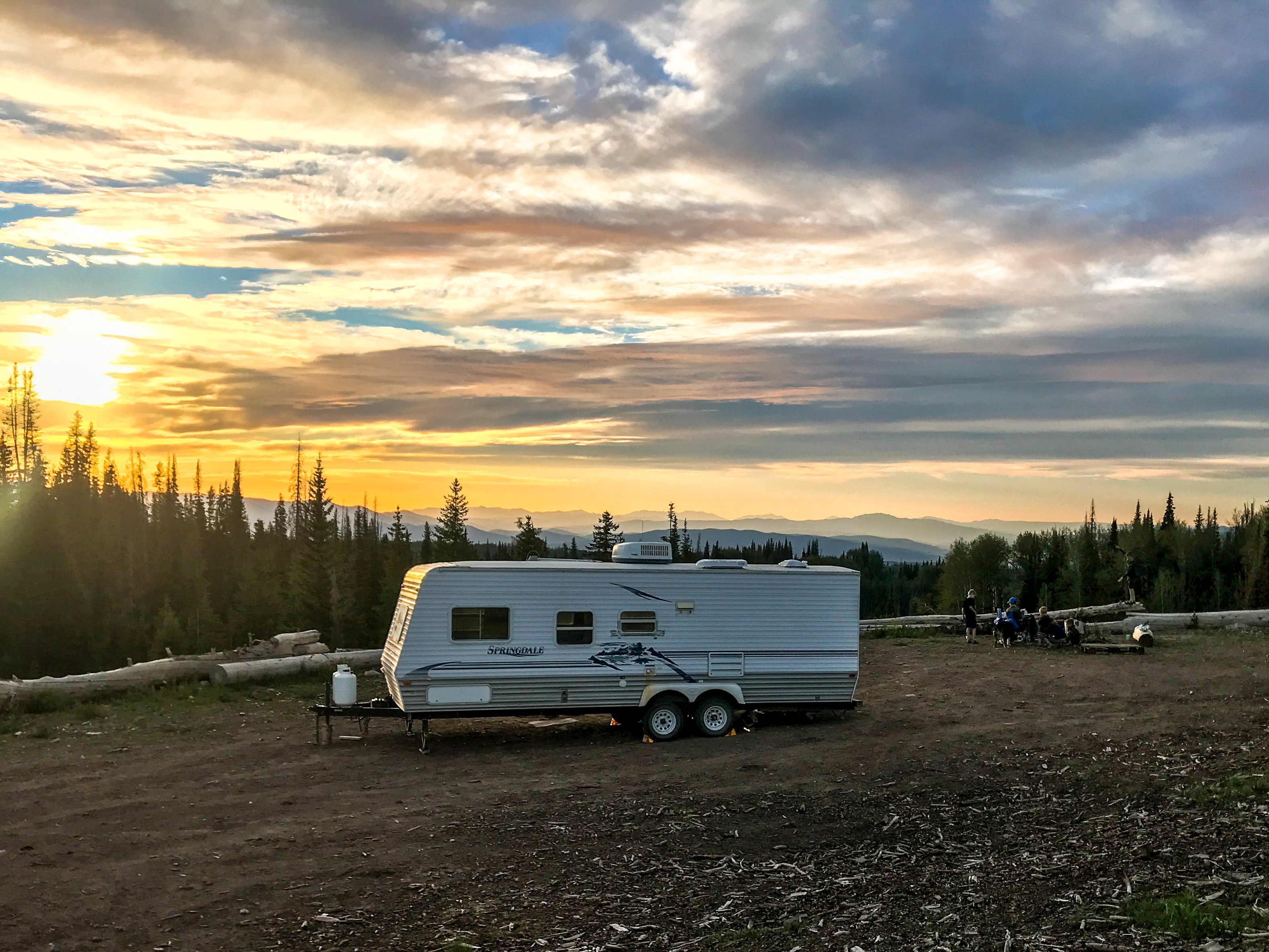 Sunset behind the RV