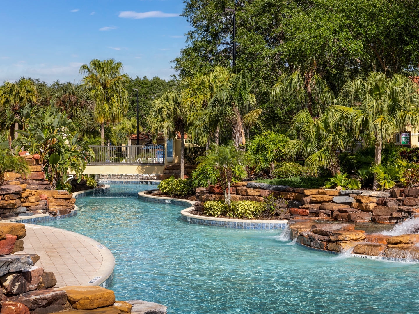 Lazy river in River Island at Orange Lake Resort near Orlando, Florida.