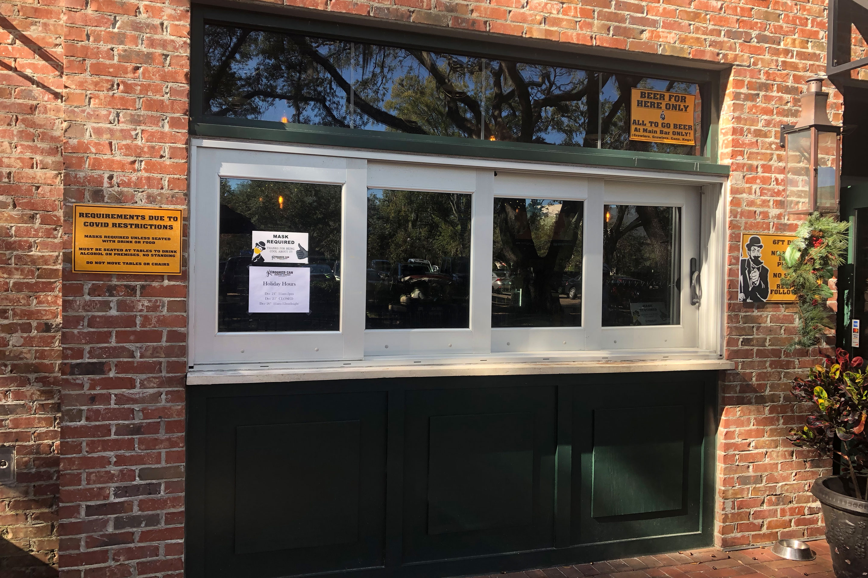 Exterior service window at Crooked Can.