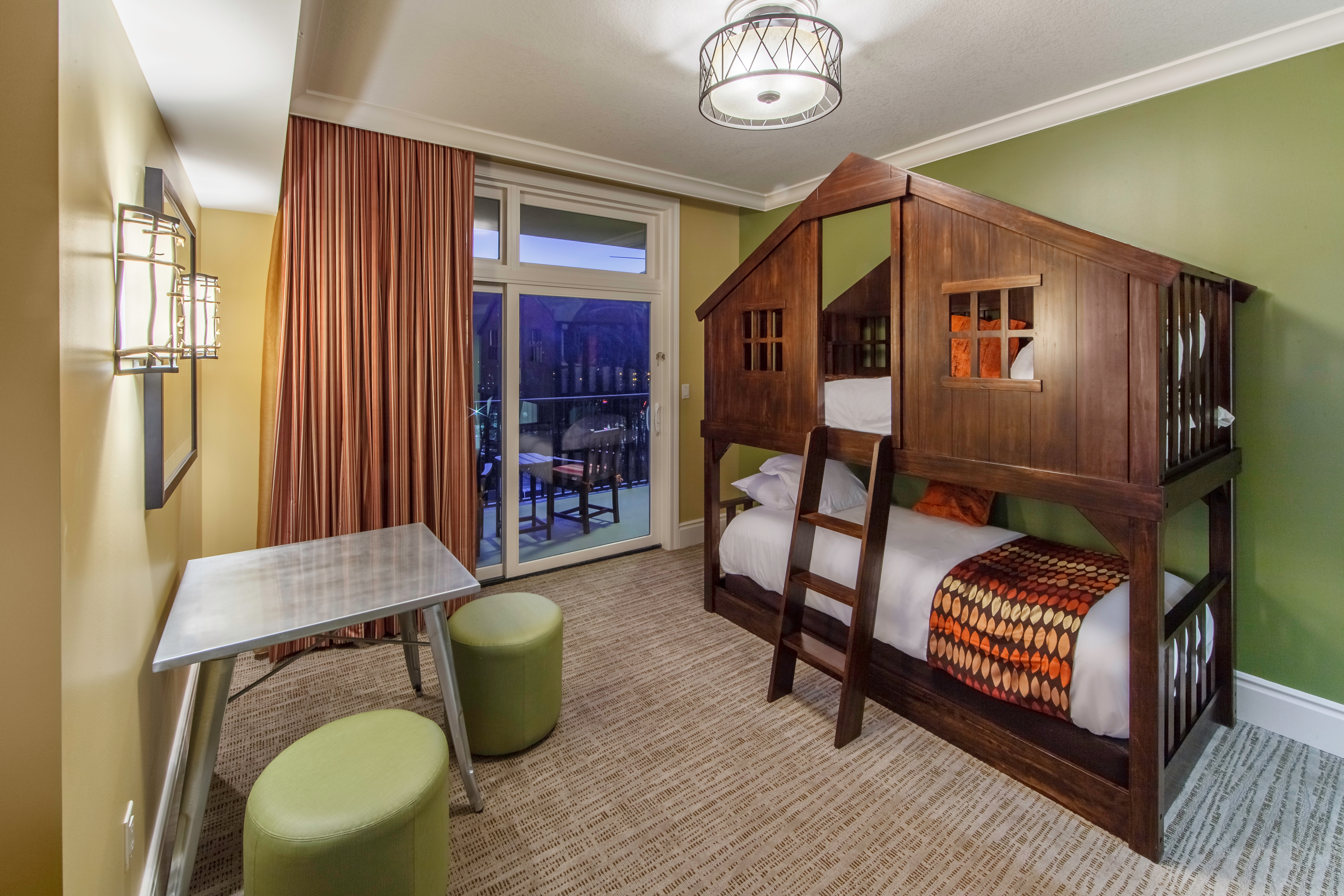 Bunk beds in a Signature Collection villa at Smoky Mountain Resort in Gatlinburg, Tennessee.