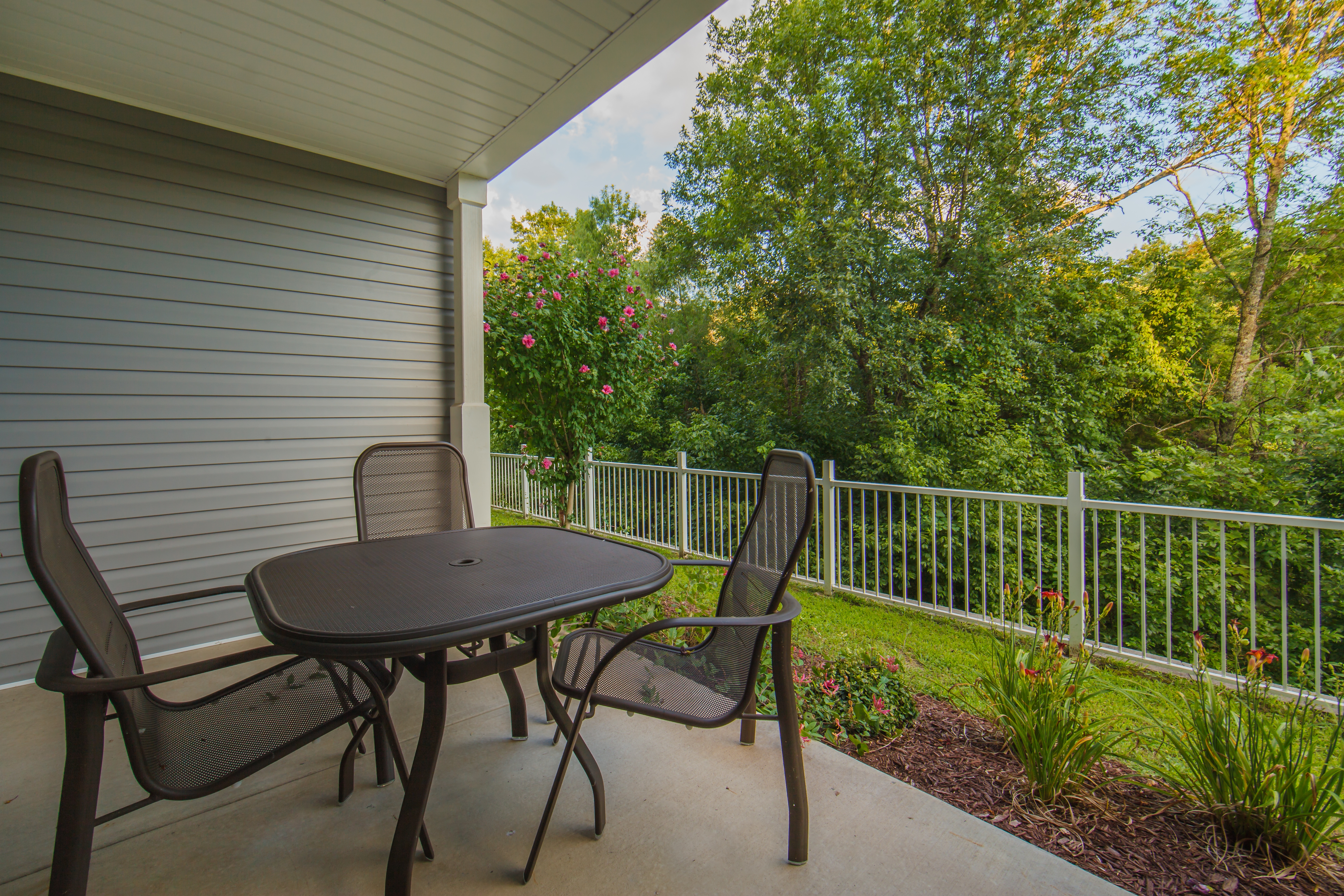 Balcony in a three-bedroom ambassador villa at the Holiday Hills Resort in Branson Missouri.