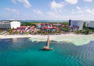 Aerial view of Royal Cancun Resort in Mexico.