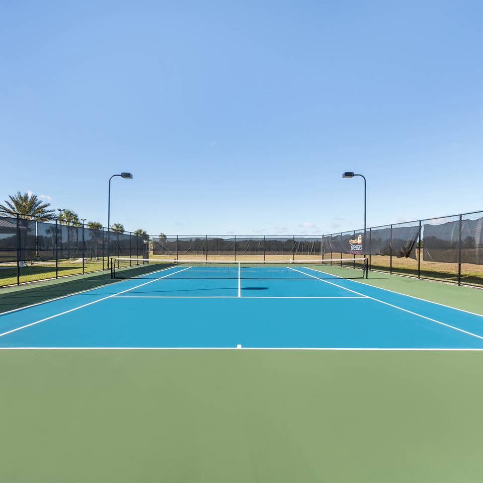 Outdoor tennis court at Orlando Breeze Resort near Orlando, Florida.
