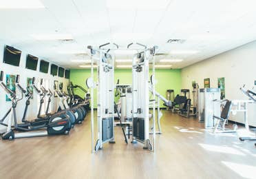 Fitness center with weights and elliptical machines in River Island at Orange Lake Resort near Orlando, Florida.