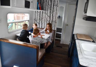 Jessica's kids playing in the RV.
