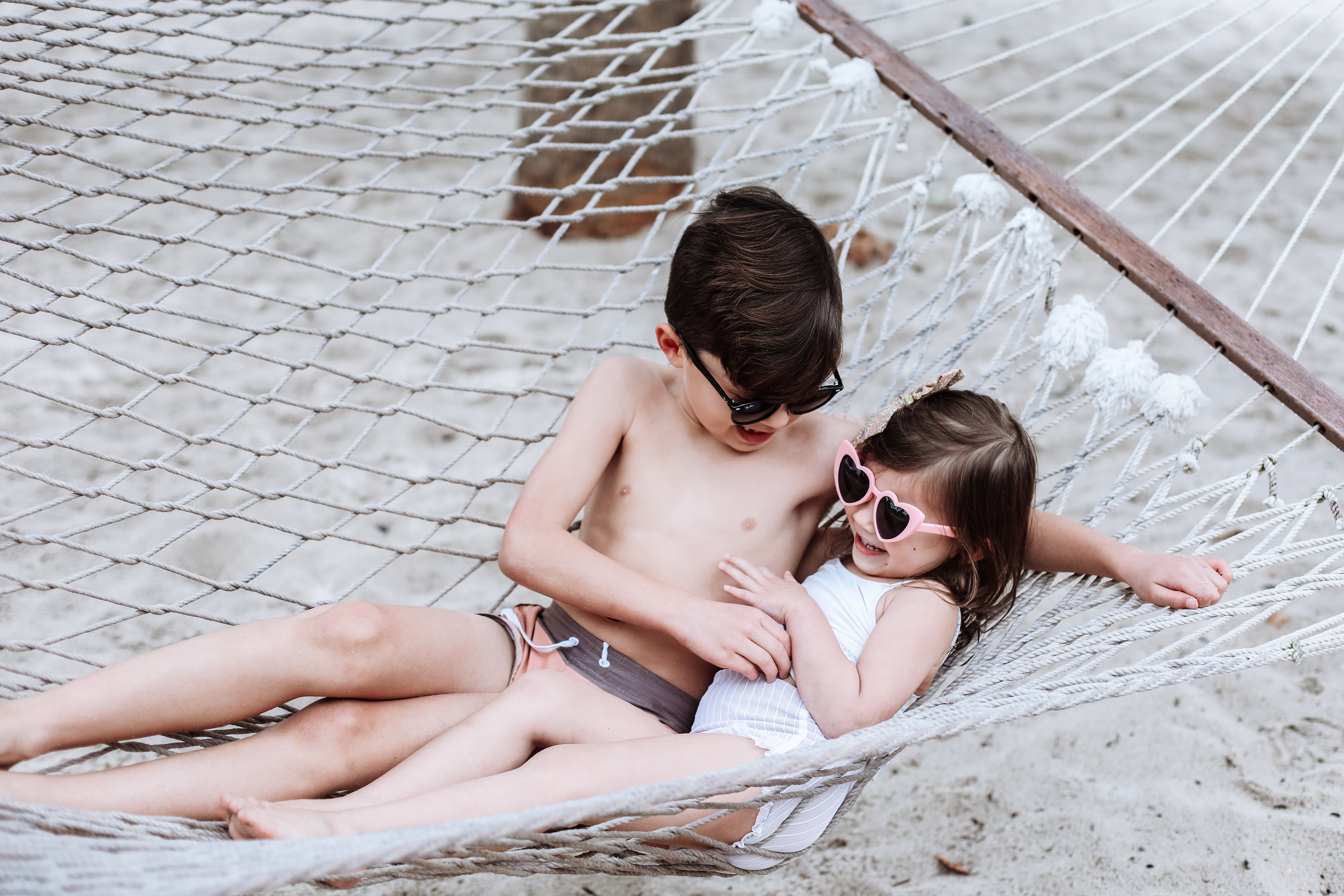 Mia's kids on a hammock