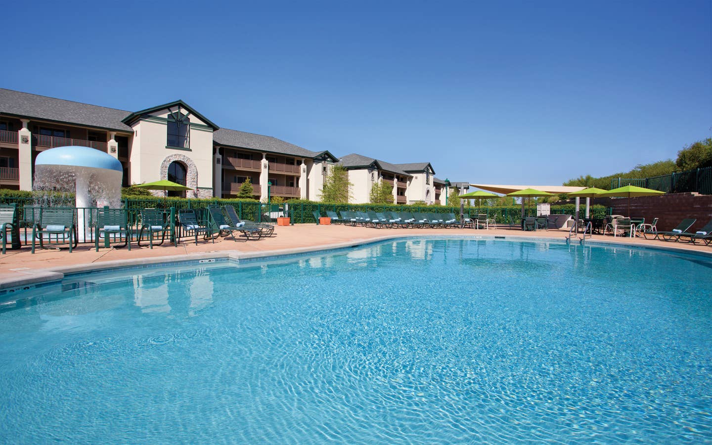Outdoor pool at Lake Geneva Resort in Wisconsin.