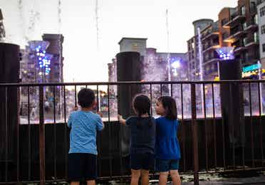 Three children at Branson Landing.