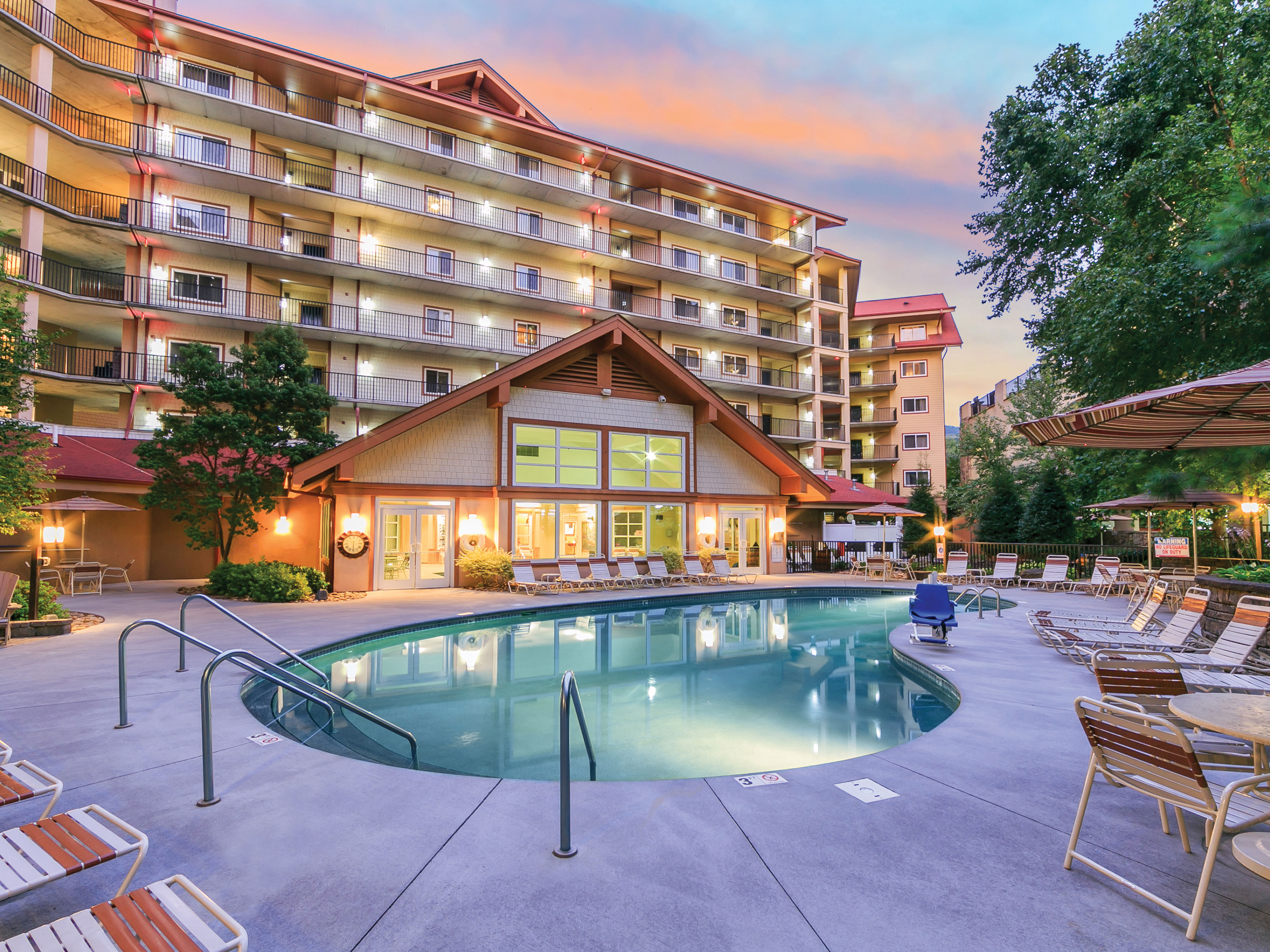 Hotel with outdoor roller coaster