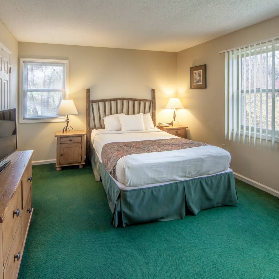 Bedroom in a Suite at Oak n' Spruce Resort in South Lee, Massachusetts
