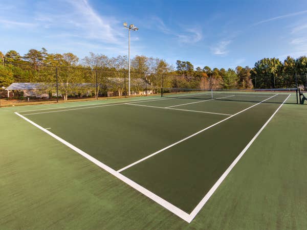 Tennis court at Apple Mountain Resort in Clarkesville, GA