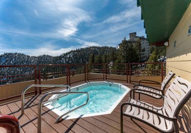 Hot tub at Tahoe Ridge Resort at Stateline, Nevada.