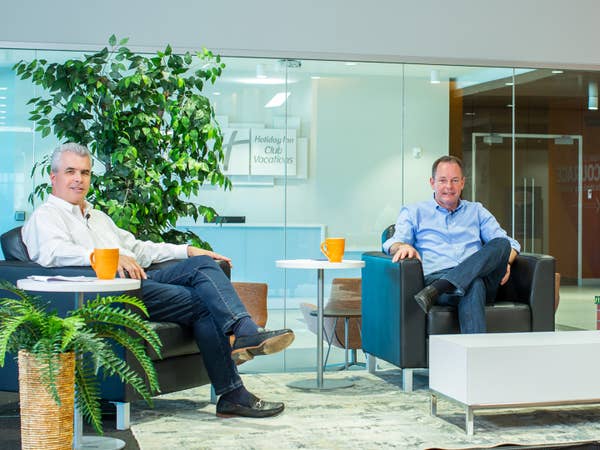 Tom Nelson and John Staten at Holiday Inn Club Vacations' Corporate Campus in Orlando, Florida.