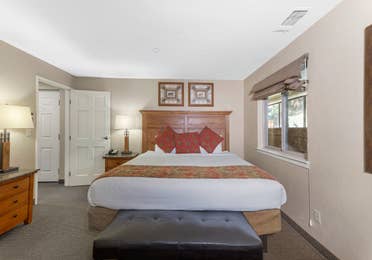 Bedroom in a Ridge View one-bedroom villa at Tahoe Ridge Resort