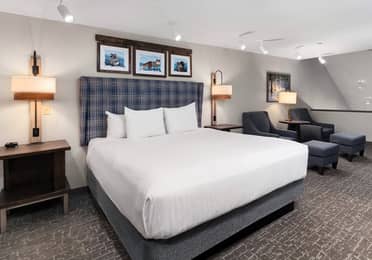 Bedroom in a Ridge View one-bedroom villa at Tahoe Ridge Resort