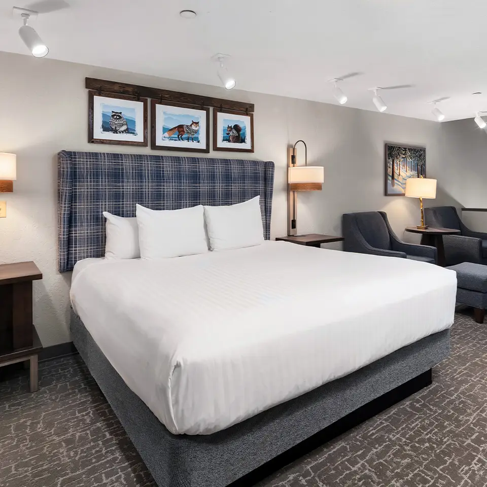 Bedroom in a Ridge View one-bedroom villa at Tahoe Ridge Resort