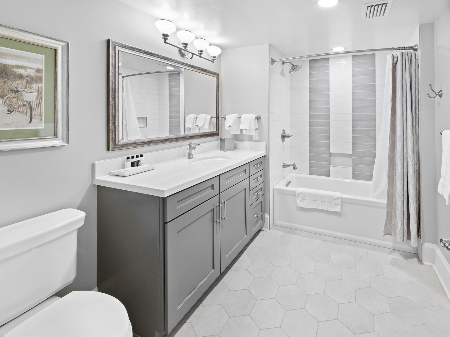 Bathroom in a four-bedroom Signature Collection villa at Cape Canaveral Resort.