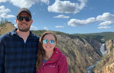 Ashley and her boyfriend at Yellowstone