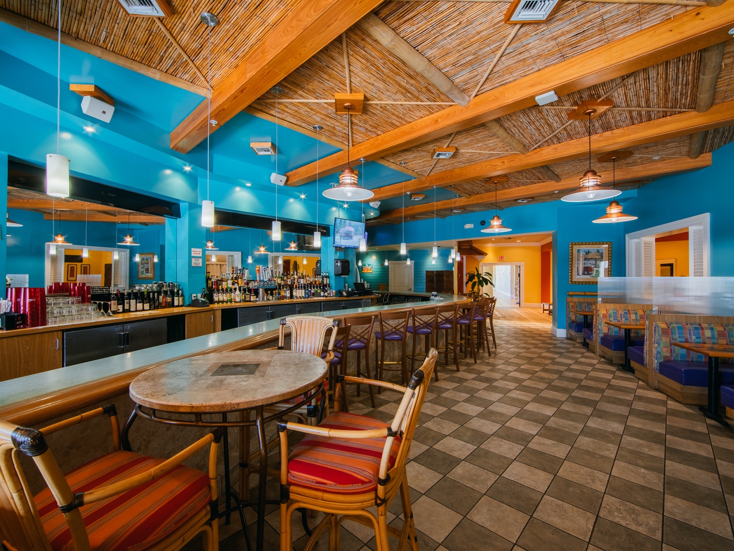 Interior of Cape Grill & Bar at Cape Canaveral Beach Resort in Florida.
