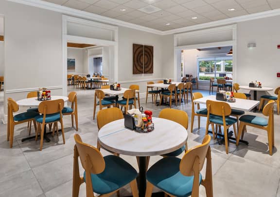 Interior of Cape Grill & Bar at Cape Canaveral Beach Resort in Florida.
