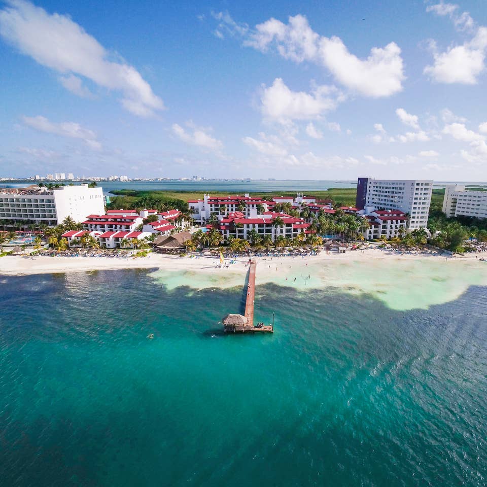 Aerial view of Royal Cancun Resort in Mexico.