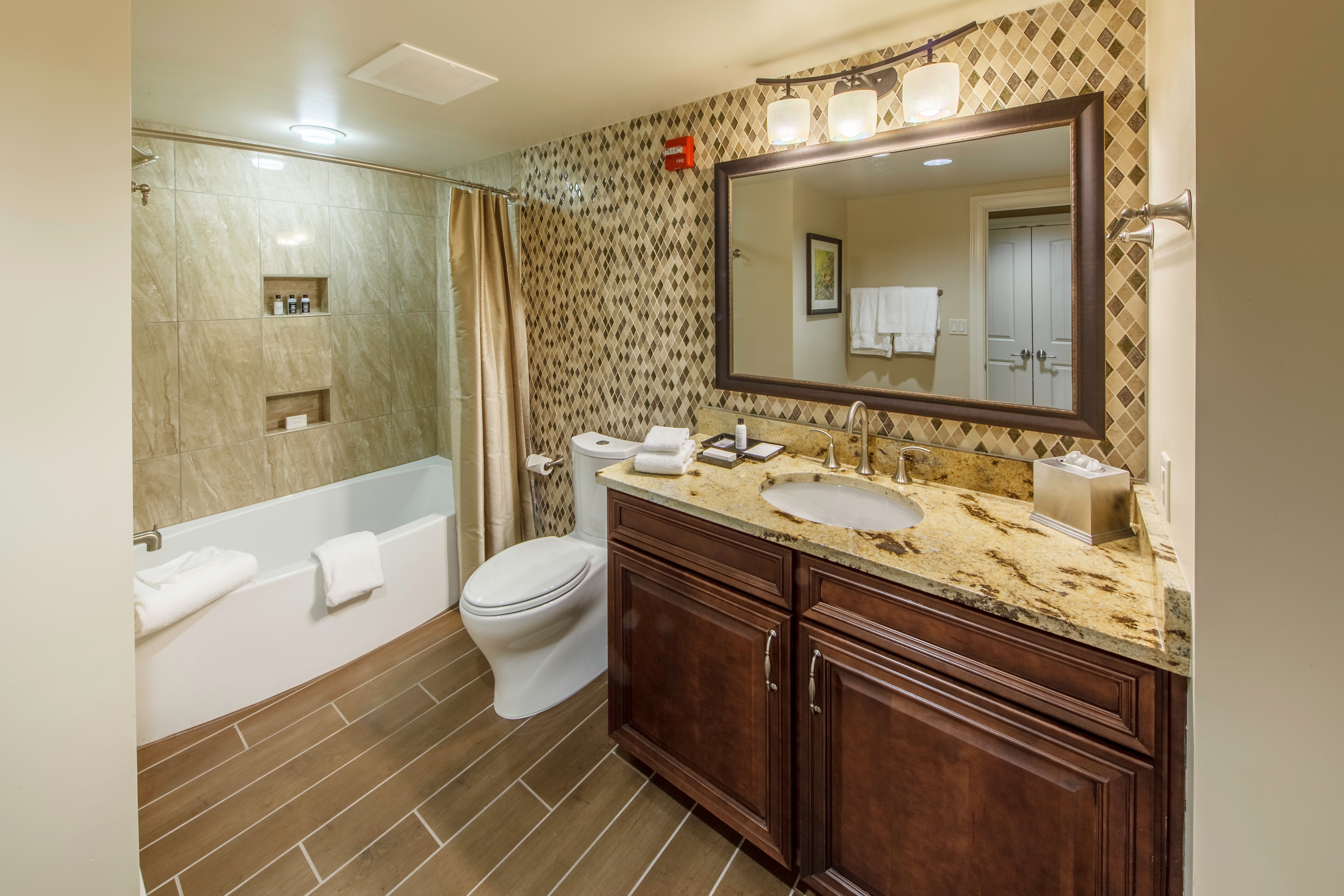 Bathroom in a Signature Collection villa at Smoky Mountain Resort in Gatlinburg, Tennessee.