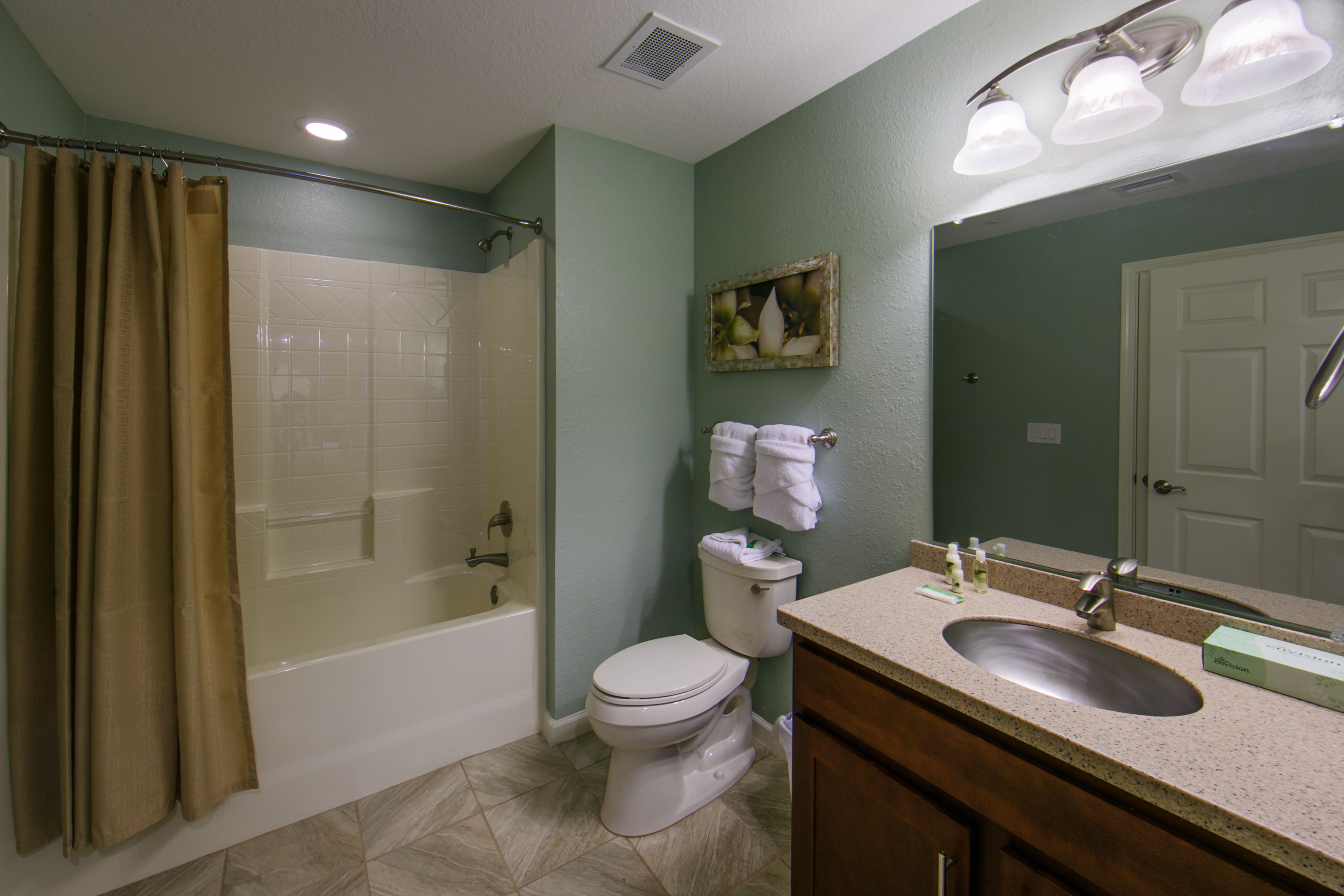 Bathroom in a villa at Orlando Breeze Resort.
