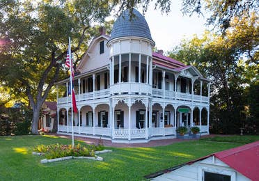Antique building view at Gruene Historic District near Hill Country Resort, TX