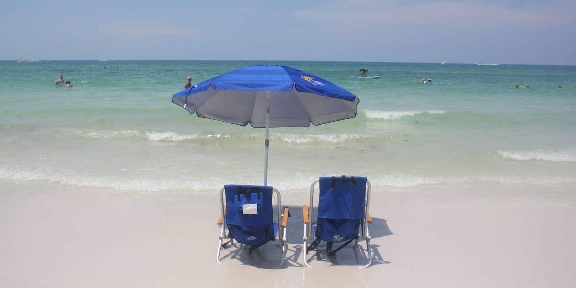 Beach chairs on Siesta Key Beach