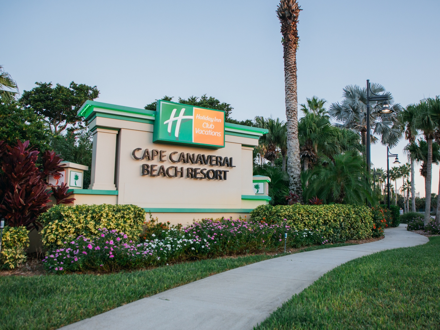 Entrance sign at Cape Canaveral Beach Resort in Florida.