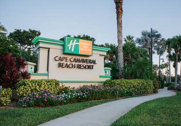 Entrance sign at Cape Canaveral Beach Resort in Florida.