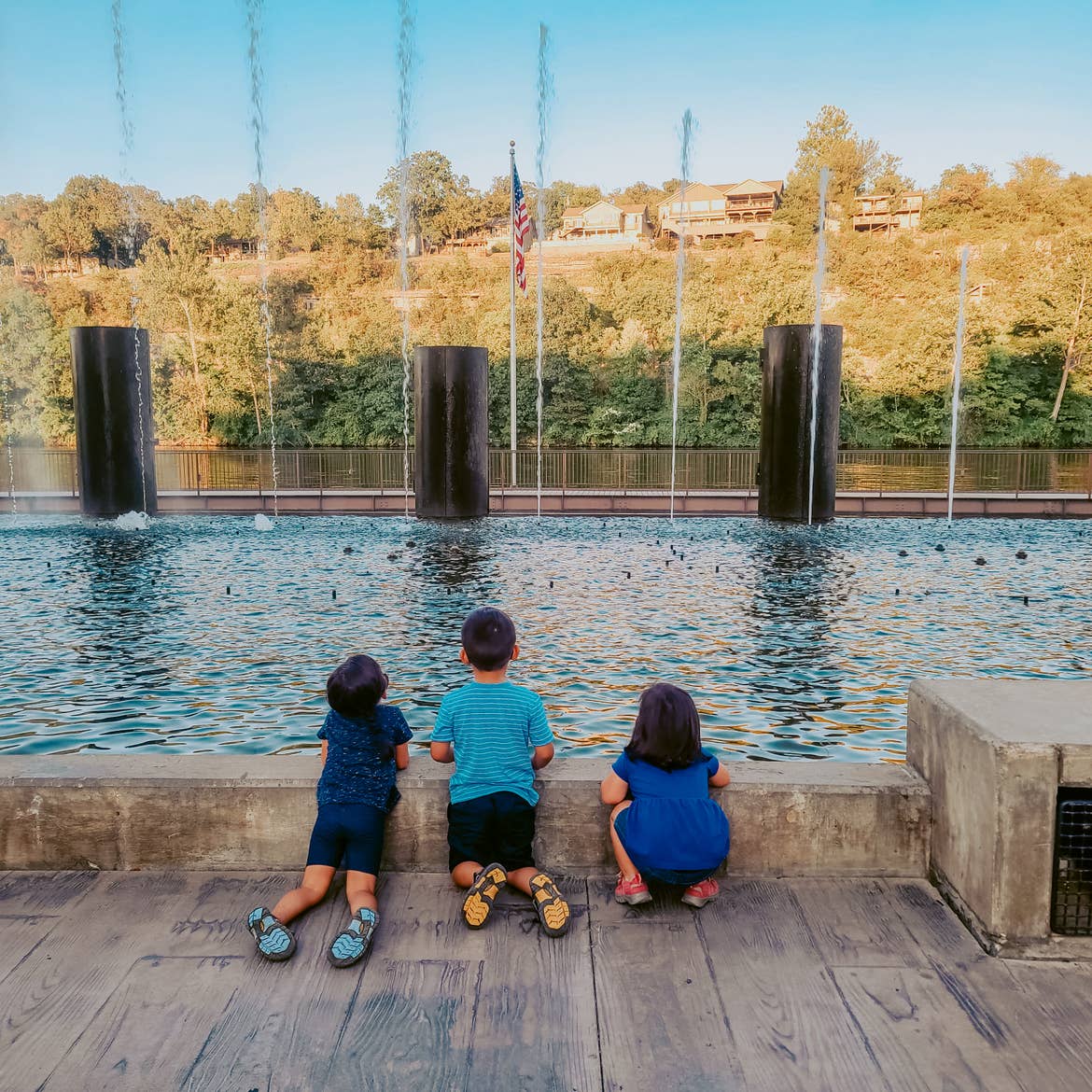 Angelica's kids at the fountain show