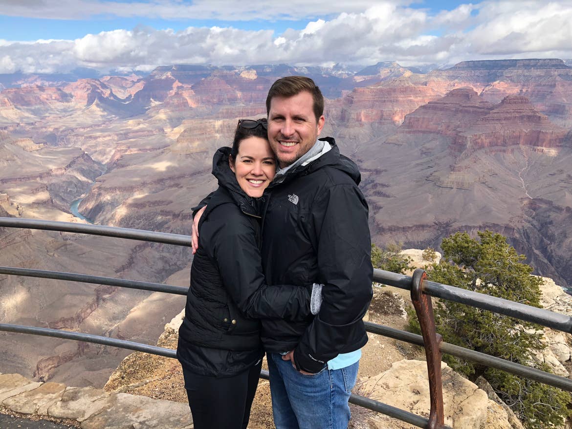 Jenn and her husband Anthony at the Grand Canyon