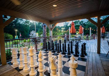 Giant chess board at Activity Center at Villages Resort in Flint, Texas