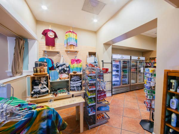 Marketplace with souvenirs at Cape Canaveral Beach Resort in Florida.