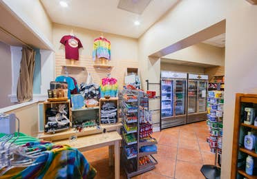 Marketplace with souvenirs at Cape Canaveral Beach Resort in Florida.