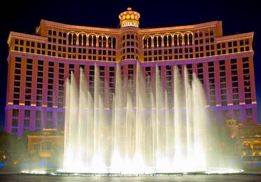 Bellagio Fountains in Las Vegas near Desert Club Resort.