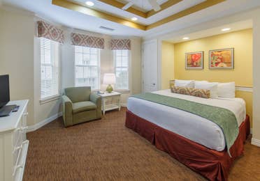 Master bedroom in a two-bedroom presidential villa at Villages Resort