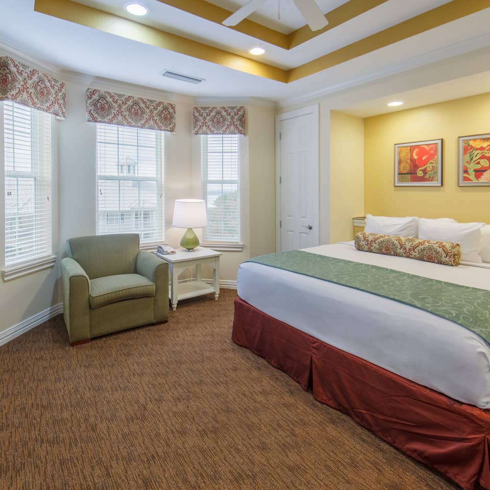 Master bedroom in a two-bedroom presidential villa at Villages Resort